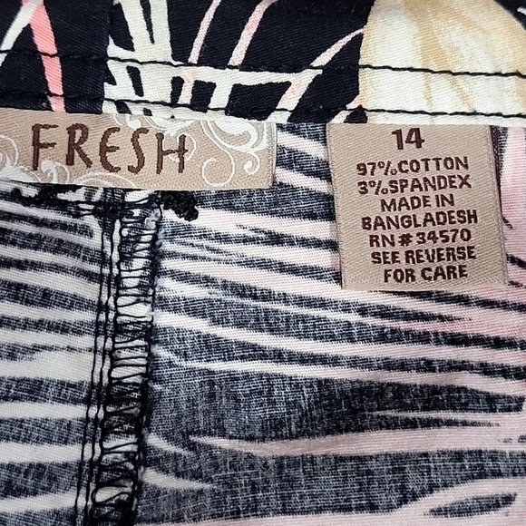 Fresh Size 14 Tropical Shorts Island Hawaiian VCAY Summer Cotton Blend - Picture 4 of 6